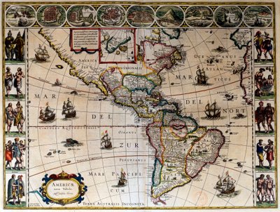 Mapa geográfico de América. En 