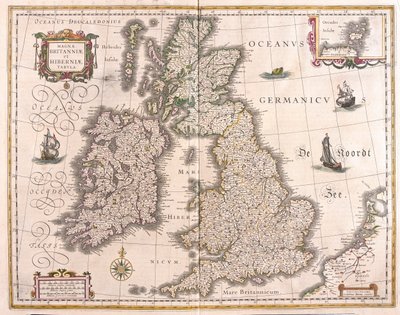 Irlanda y Gran Bretaña, en "Theatrum Orbis Terrarum, sive Atlas Novus" de Willem Blaeu, Amsterdam. de Willem Blaeu