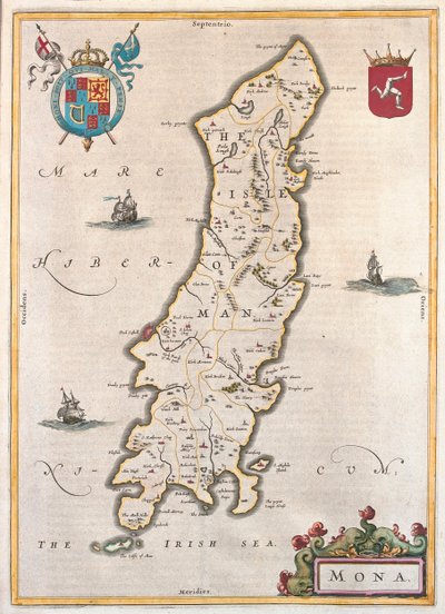 Isla de Man, en "Theatrum Orbis Terrarum, sive Atlas Novus" de Willem Blaeu, Amsterdam de Willem Blaeu