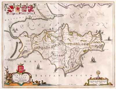 Isla de Wight, en "Theatrum Orbis Terrarum, sive Atlas Novus" de Willem Blaeu, Amsterdam de Willem Blaeu