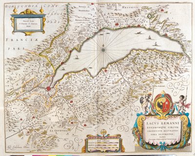 Lago de Ginebra, en "Theatrum Orbis Terrarum, sive Atlas Novus" de Willem Blaeu, Amsterdam de Willem Blaeu