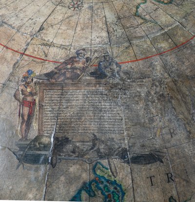 Gran par de globos de biblioteca, el terrestre 1645/48, el celeste después de c.1630 de Willem Blaeu