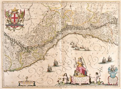 Liguria, Italia, en "Theatrum Orbis Terrarum, sive Atlas Novus" de Willem Blaeu, Amsterdam de Willem Blaeu