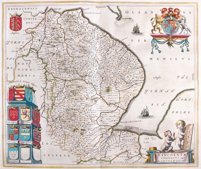 Lincoln shire, en "Theatrum Orbis Terrarum, sive Atlas Novus" de Willem Blaeu, Amsterdam de Willem Blaeu