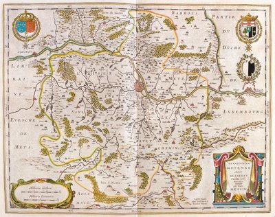 Lorena, Metz, en "Theatrum Orbis Terrarum, sive Atlas Novus" de Willem Blaeu, Amsterdam de Willem Blaeu