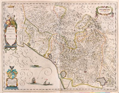 Lucca, Italia, en "Theatrum Orbis Terrarum, sive Atlas Novus" de Willem Blaeu, Amsterdam de Willem Blaeu