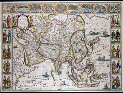 Mapa de Asia. Placa de un Atlas de Willem Janszoon Blaeu de Willem Blaeu