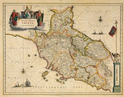 Mapa de la región de Toscana, del Atlas de Willem Janszoon Blaeu de Willem Blaeu