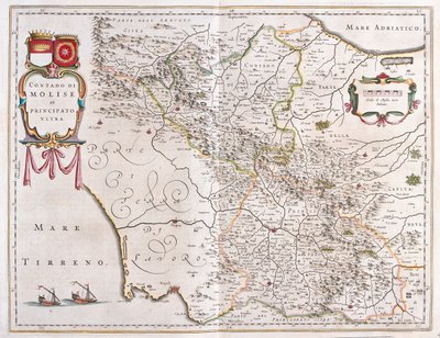 Molise, Benevento, Avellino, Italia, en "Theatrum Orbis Terrarum, sive Atlas Novus" de Willem Blaeu, Amsterdam. de Willem Blaeu
