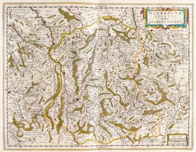 Nivernais, Nievre, en "Theatrum Orbis Terrarum, sive Atlas Novus" de Willem Blaeu, Amsterdam de Willem Blaeu