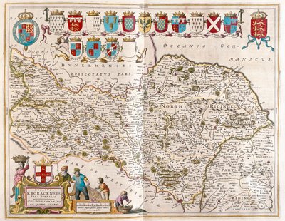 Parte norte de Yorkshire, en "Theatrum Orbis Terrarum, sive Atlas Novus" de Willem Blaeu, Amsterdam de Willem Blaeu