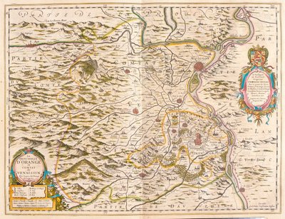 Orange y Avignon, en "Theatrum Orbis Terrarum, sive Atlas Novus" de Willem Blaeu, Amsterdam de Willem Blaeu