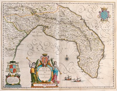 Otranto, Salento, Lecce, Apulia, Italia, en "Theatrum Orbis Terrarum, sive Atlas Novus" de Willem Blaeu, Amsterdam de Willem Blaeu
