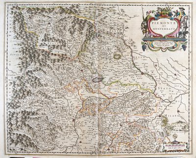 Piemont (región de Italia), en "Theatrum Orbis Terrarum, sive Atlas Novus" de Willem Blaeu, Amsterdam de Willem Blaeu