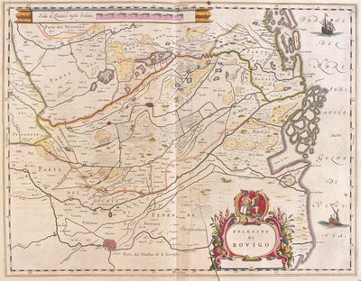 Rovigo, Italia, en "Theatrum Orbis Terrarum, sive Atlas Novus" de Willem Blaeu, Amsterdam de Willem Blaeu