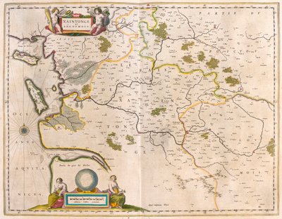 Saintonge y Angoumois, Charente-Maritime, en "Theatrum Orbis Terrarum, sive Atlas Novus" de Willem Blaeu, Amsterdam. de Willem Blaeu