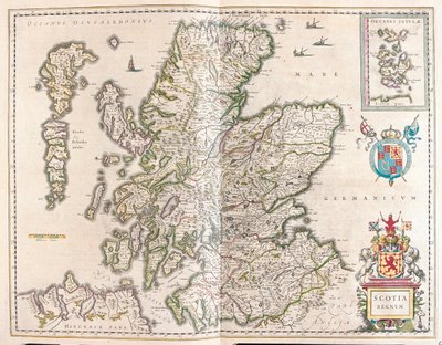 Escocia, en "Theatrum Orbis Terrarum, sive Atlas Novus" de Willem Blaeu, Amsterdam de Willem Blaeu