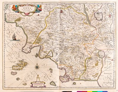 Siena, Lacio, Italia, en "Theatrum Orbis Terrarum, sive Atlas Novus" de Willem Blaeu, Ámsterdam. de Willem Blaeu