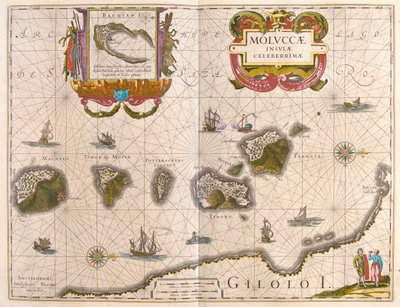 Islas de las Especias e Isla de Bachian (Batjan), en "Theatrum Orbis Terrarum, sive Atlas Novus" de Willem Blaeu, Amsterdam. de Willem Blaeu