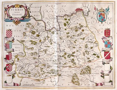 Surrey, en "Theatrum Orbis Terrarum, sive Atlas Novus" de Willem Blaeu, Amsterdam. de Willem Blaeu