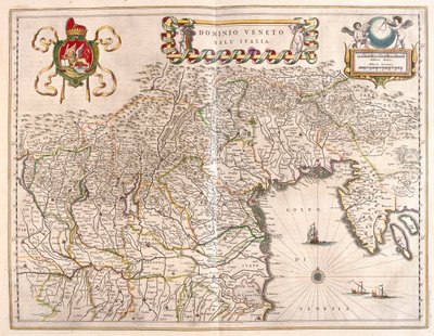 Terriorio del Véneto y Terviso, Italia, en "Theatrum Orbis Terrarum, sive Atlas Novus" de Willem Blaeu, Amsterdam de Willem Blaeu