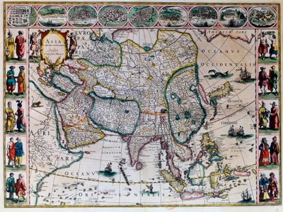 El teatro del mundo o el nuevo atlas de Ámsterdam. Mapa geográfico de Asia por Willem Janszoon Blaeu (1571-1638) de Willem Blaeu