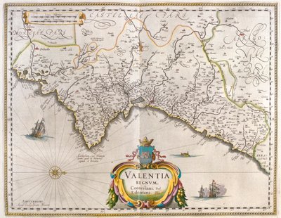 Valencia, en "Theatrum Orbis Terrarum, sive Atlas Novus" de Willem Blaeu, Amsterdam de Willem Blaeu