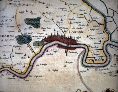 Vista de Londres y sus alrededores. Atlas de W. Blaeu de Willem Blaeu