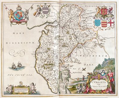 Westmorland - cumbria lake district, en "Theatrum Orbis Terrarum, sive Atlas Novus" de Willem Blaeu, Amsterdam de Willem Blaeu