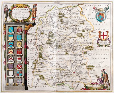 Wilshire, en "Theatrum Orbis Terrarum, sive Atlas Novus" de Willem Blaeu, Amsterdam de Willem Blaeu