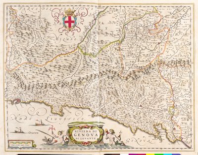 iRivera oriental de Liguria, Italia, n "Theatrum Orbis Terrarum, sive Atlas Novus" de Willem Blaeu, Amsterdam de Willem Blaeu