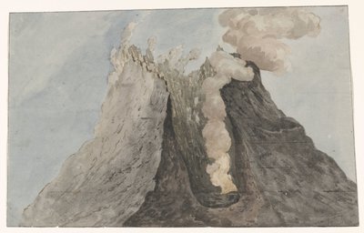 El corazón del volcán Etna
Vista interior del cráter del Etna (título en el objeto)
Viaje a Italia, Sicilia y Malta - 1778 (título de la serie) de Willem Carel Dierkens
