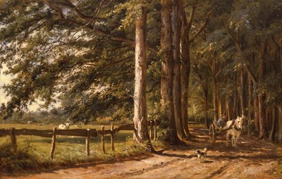Carreta en un camino rural de Willem Carel Nakken