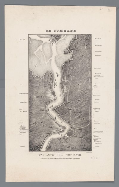 Paseo del Escalda desde Fort Bath hasta Amberes, 1832 El Escalda de Amberes a Bath (título sobre el objeto) de Willem Charles Magnenat