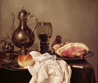 Naturaleza muerta de desayuno de Willem Claesz. Heda