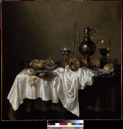 Desayuno con langosta. (Desayuno con Langosta). Naturaleza muerta. Pintura de Willem Claesz Heda (1594-1680) de Willem Claesz. Heda
