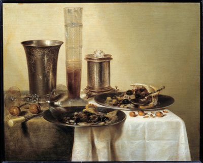 Bodegón con copa de plata de Willem Claesz. Heda