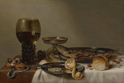 Bodegón con romero y reloj de Willem Claesz. Heda