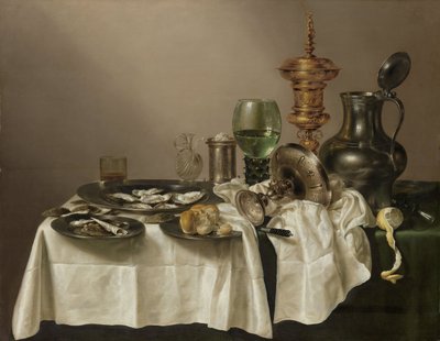 Naturaleza muerta con copa dorada, 1635 de Willem Claesz. Heda