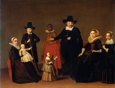 Grupo familiar con un hombre negro de Willem Cornelisz Duyster