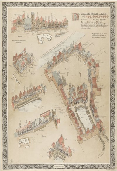 Mapa de Old Holland, 1895
El renombrado Marckt ende Graft / Oudt-Hollandt genaemt / met alle syn Straten / Huysen (...) gemaeckt ter eer van allen Liefhebberen der Oude Konste (...). (título en el objeto) de Willem Corneliszoon
