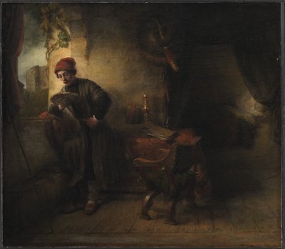 Joven de pie en la ventana de su estudio leyendo, conocido como "El estudiante" de Willem Drost