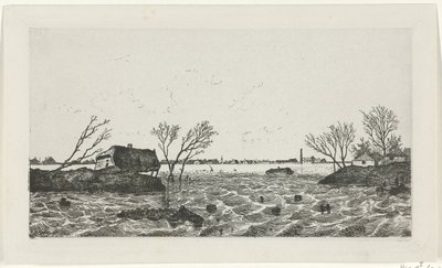 Brecha de dique en Dreumel, 1855 de Willem Gruyter jr.