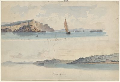 Dos vistas de la costa inglesa: Bahía de Swansea y Canal de Bristol de Willem Gruyter jr.