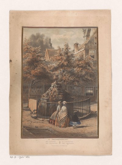 Fuente y patio en Prinsengracht en Amsterdam de Willem Hekking jr.