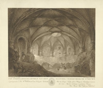 Bóveda del castillo de Vredenburg La bóveda subterránea del castillo de Vredenburg en Utrecht (título sobre el objeto) de Willem Hendrik Hoogkamer