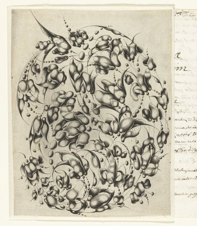 Ramo de orfebre con flores y hojas estilizadas Looff-werck Boeck Seer Constich Geteijckent (título de la serie) de Willem Hondius