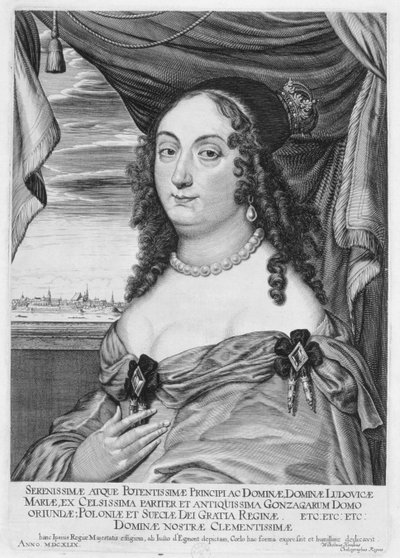 María Ludwiga Gonzaga (1611-67) Reina de Polonia, 1649 de Willem Hondius
