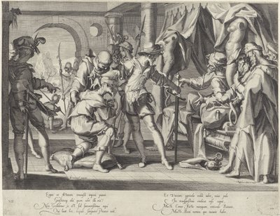 El conde Guillermo III de Holanda ordena la decapitación de su alguacil Thronus Justitiae (título de la serie) de Willem Isaacsz. van Swanenburg