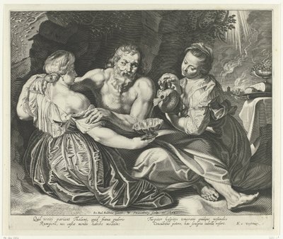 Lot borracho por sus hijas de Willem Isaacsz. van Swanenburg